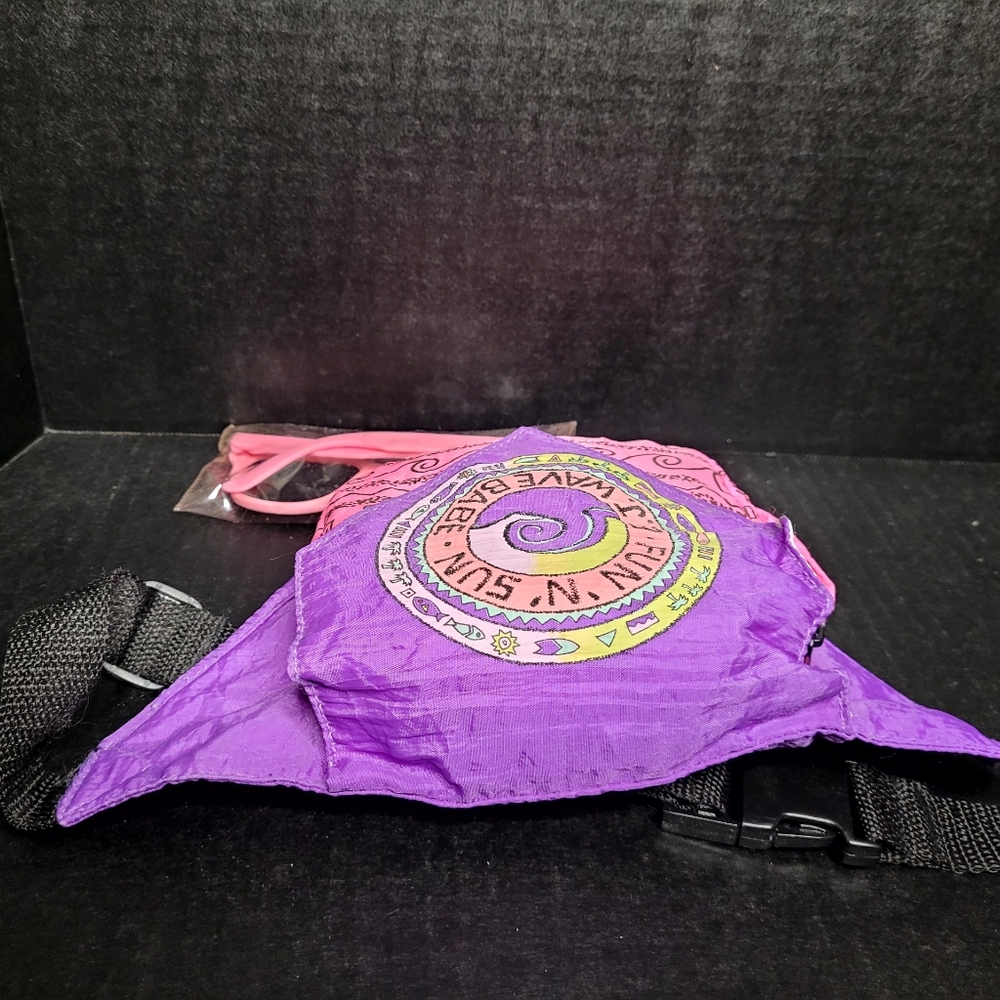 Vintage 1980's Childs Purple and Pink Fun 'N' Sun E.J. Wave Babe Bag - Picture 5 of 6